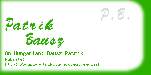 patrik bausz business card